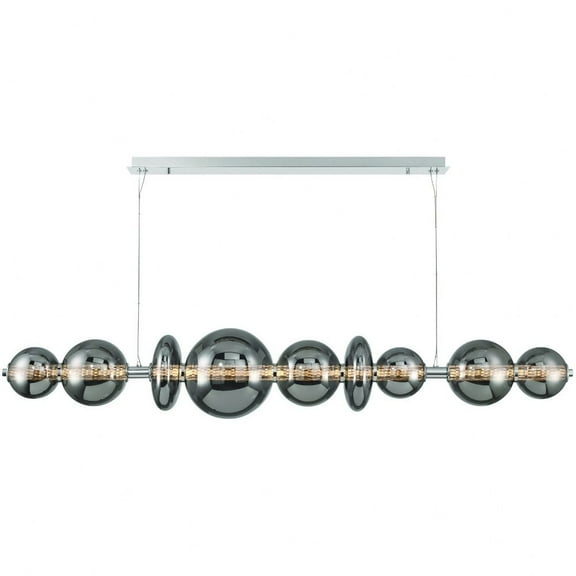 47257-047 Eurofase Lighting Atomo - 50W 1 LED Chandelier-11.75 Inches Tall and 11.75 Inches Wide-Chrome Finish-Smoke Glass Color