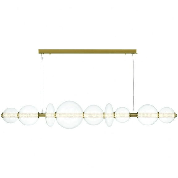 47257-016 Eurofase Lighting Atomo - 50W 1 LED Chandelier-11.75 Inches Tall and 11.75 Inches Wide-Gold Finish-Clear Glass Color