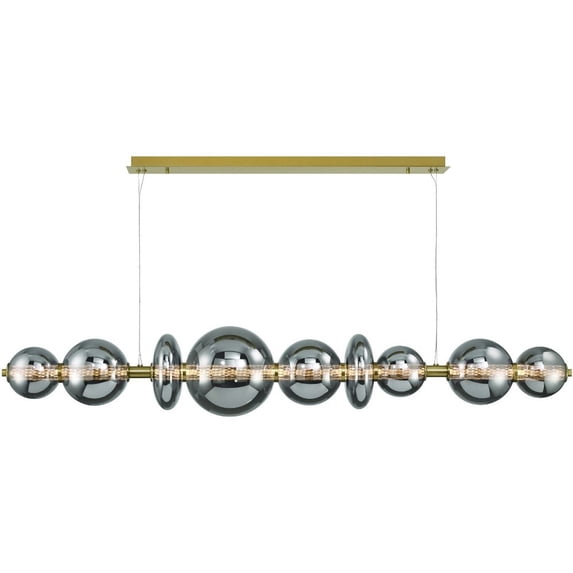 47257-023 Eurofase Lighting Atomo - 50W 1 LED Chandelier-11.75 Inches Tall and 11.75 Inches Wide-Gold Finish-Smoke Glass Color