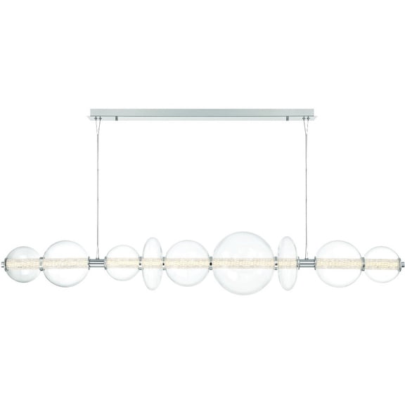 47257-030 Eurofase Lighting Atomo - 50W 1 LED Chandelier-11.75 Inches Tall and 11.75 Inches Wide-Chrome Finish-Clear Glass Color