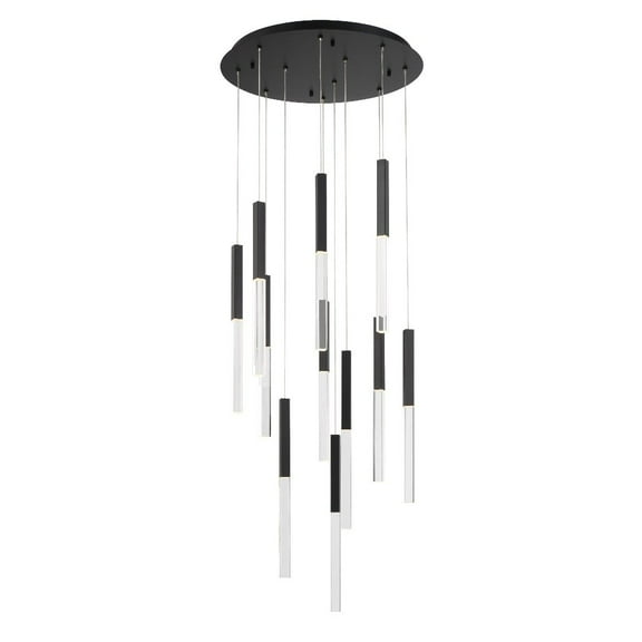 46477-019 Eurofase Lighting Benicio - 27.5W 11 LED Chandelier-18 Inch Tall and 22 Inch Wide-Matte Black Finish