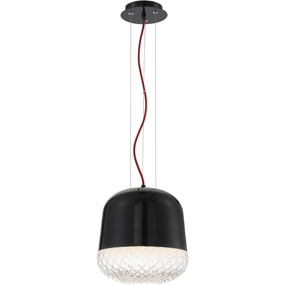 Corson 10" Black Glass Bowl Pendant Light