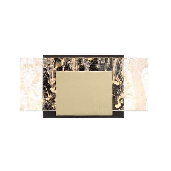 Kasha 1 - Light Black And Brass Multi Color Contemporary / Glam - LED Acrylic And Metal Wall Sconce