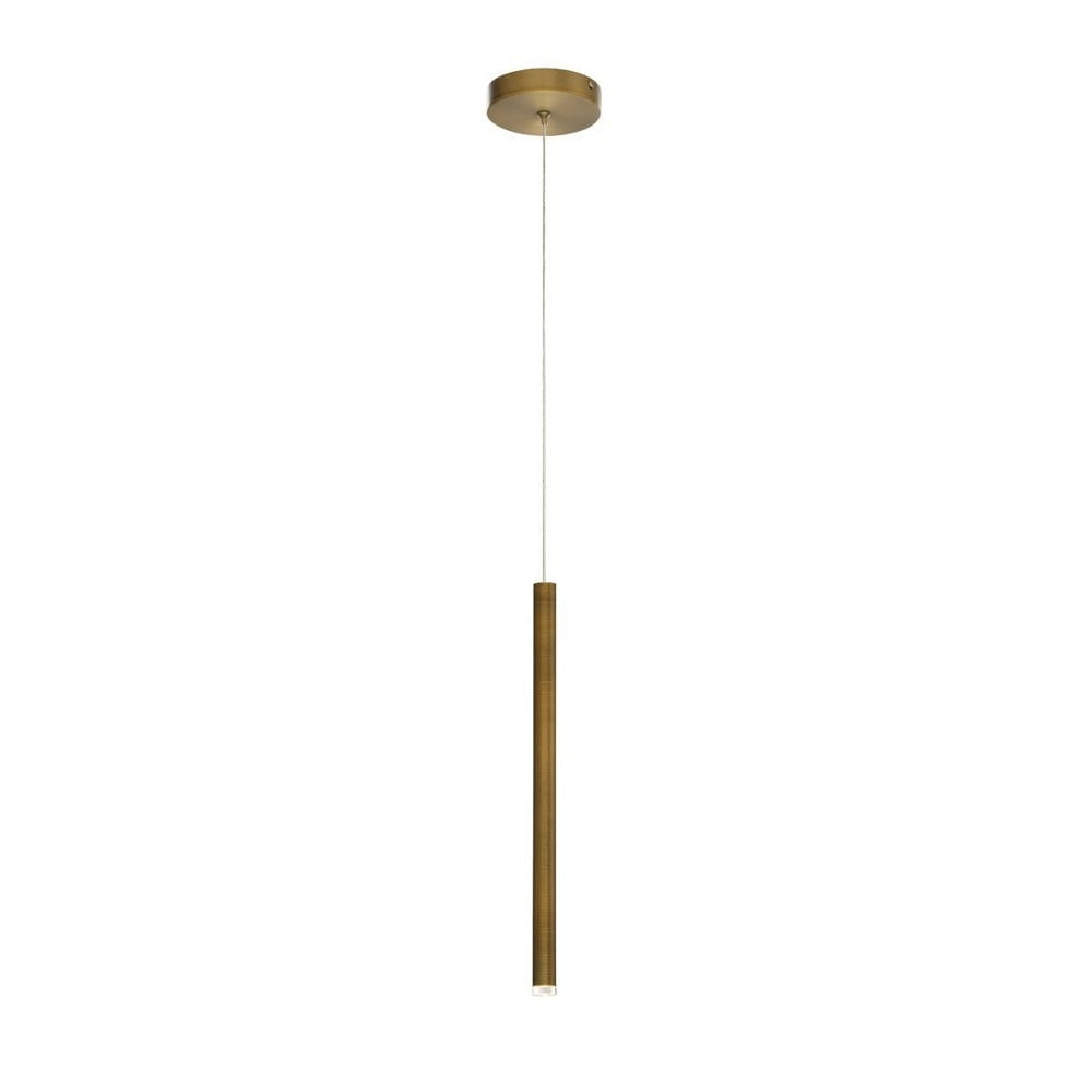 Navada Antique Brass Gold LED Glass Pendant Light