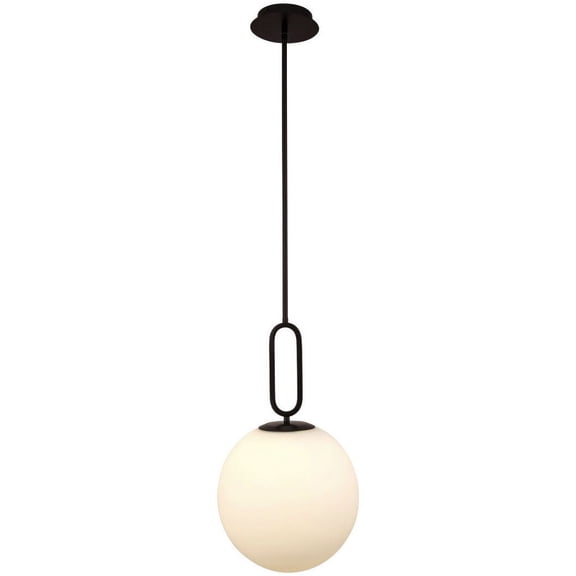 37233-013 Eurofase Lighting Prospect - 1 Light Large Pendant-Acid Opal/Matte Black Finish