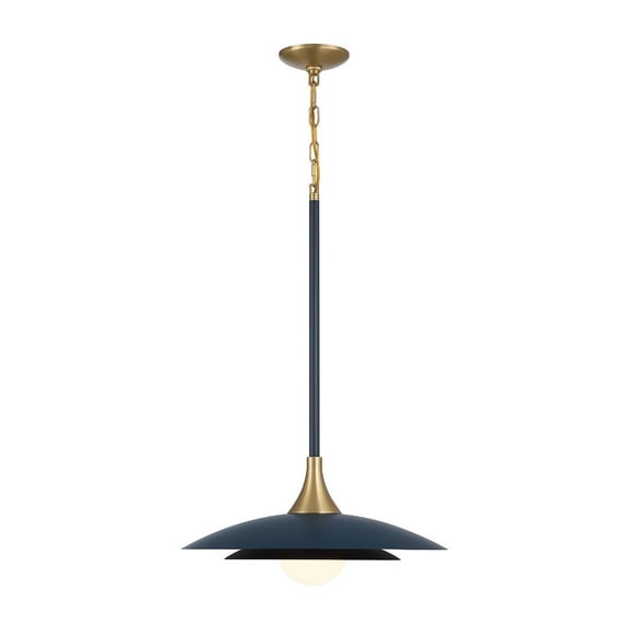 46441-027-Eurofase Lighting-Welsh - 10W 1 LED Pendant In Modern Style-27.5 Inches Tall and 18 Inches Wide-Blue-Black Finish