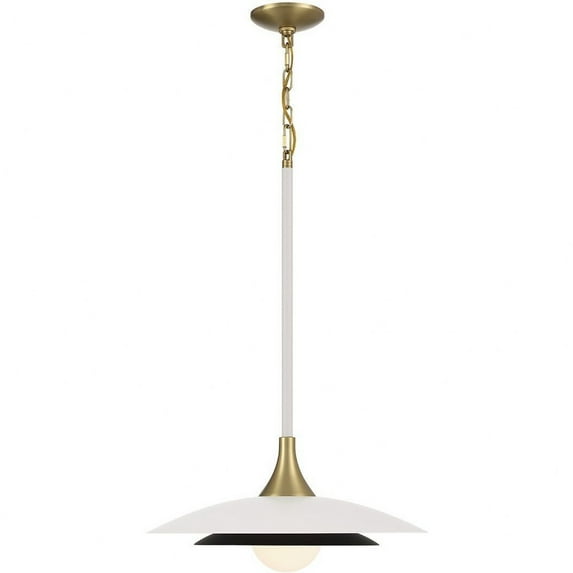 46441-010-Eurofase Lighting-Welsh - 10W 1 LED Pendant In Modern Style-27.5 Inches Tall and 18 Inches Wide-White/Black Finish