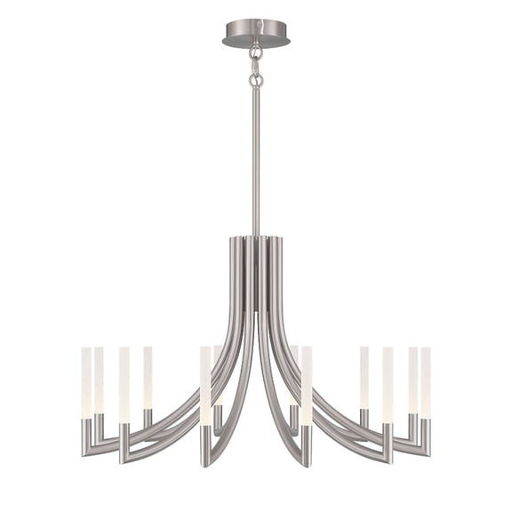 Eurofase 49011-029 Olette 12-Light 36 in. Brushed Nickel Frosted Acrylic Chandelier
