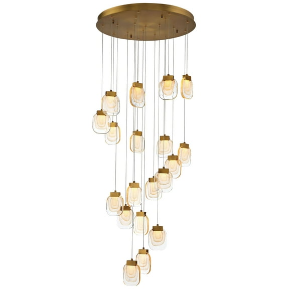 37192-013 Eurofase Lighting Paget Round Chandelier 19 Light-Gold Finish