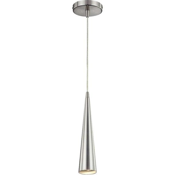 Eurofase Sliver Small Hand Polished Metal Light Pendant, Satin Nickel Finish, Halogen Light, 2.75 Inches in Diameter - Model 20444-020