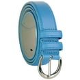 thumbnail image 1 of Eurofashion Women's Basic Genuine Bonded Leather Dressy Belt, Aqua, 2X-Large, 1 of 1