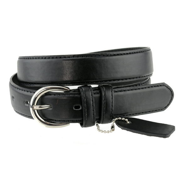 Eurofashion Women's Basic Genuine Bonded Leather Dressy Belt, Black, Large