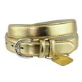 thumbnail image 1 of Eurofashion Women's Basic Genuine Bonded Leather Dressy Belt, Gold, X-Large, 1 of 1