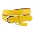 thumbnail image 1 of Eurofashion Women's Basic Genuine Bonded Leather Dressy Belt, Sunset Yellow, Small, 1 of 1