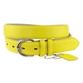 thumbnail image 1 of Eurofashion Women's Basic Genuine Bonded Leather Dressy Belt, Yellow, Large, 1 of 1