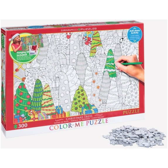 Eurographics Christmas Trees Color-Me Puzzle 300 Pc Box