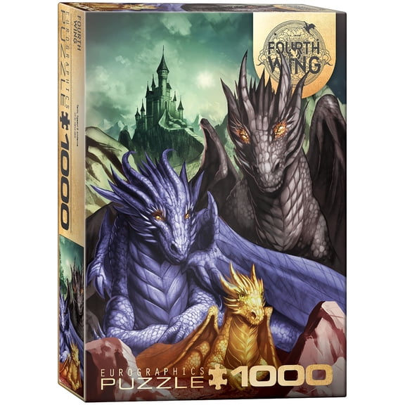 Eurographics: Fourth Wing - Tairn, Sgaeyl & Andarna - 1000 Piece Puzzle, Fantasy Dragon Trio Scene Jigsaw, Adults & Fans of Epic Book Art, Licensed