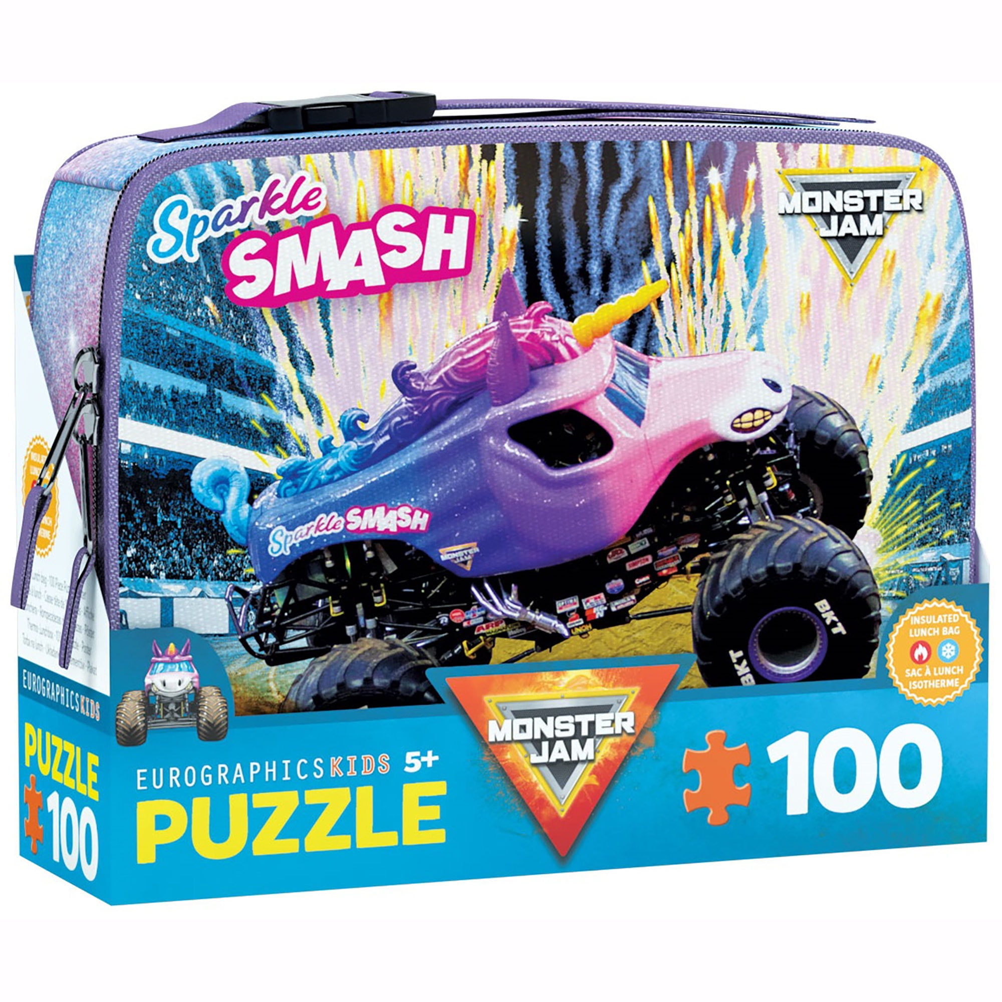 Eurographics: Monster Jam Puzzle & Lunch Box - Sparkle Smash - 100