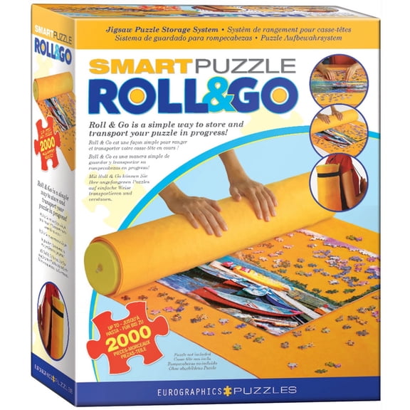 Eurographics: Smart Puzzle - Roll & Go Mat - Portable Storage System for 2000 Piece Puzzles, 30 x 50" Felt Saver Pad, Inflatable Tube & Carry Strap