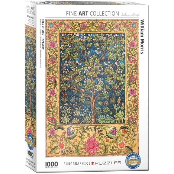EuroGraphics Tree of Life Tapestry 1000-Piece Jigsaw Puzzle – William Morris Artwork, Nature & Floral Design