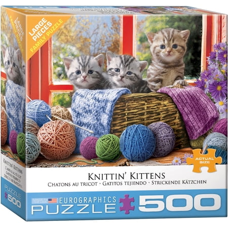 Eurographics Unbreakable Knittin' Kittens Jigsaw Puzzles, 500 Pieces