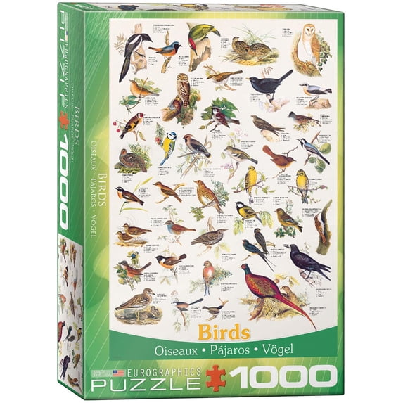Eurographicspuzzles - Birds of Fields And Gardens - Jigsaw Puzzle - 1000 Pieces