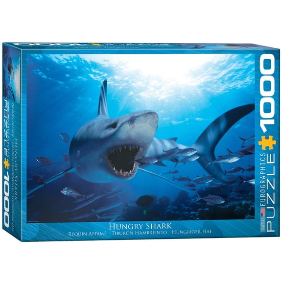 Eurographicspuzzles - Hungry Shark - Jigsaw Puzzle - 1000 Pieces