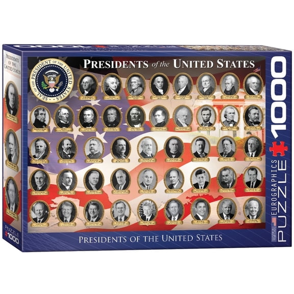 Eurographics: Presidents of the United States - 1000 Piece Puzzle, Adult Jigsaw, Historical Portrait Timeline, Washington to Present Day, 19.2 x 26.5"