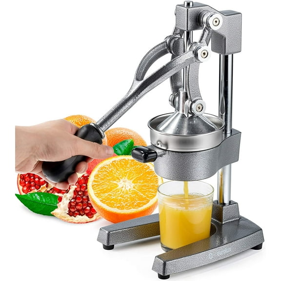 Eurolux Cast Iron Citrus Juicer | Commercial Grade Manual Hand Press | Countertop Squeezer for Fresh Fruit Juice (Bonus Stainless Steel Cup)