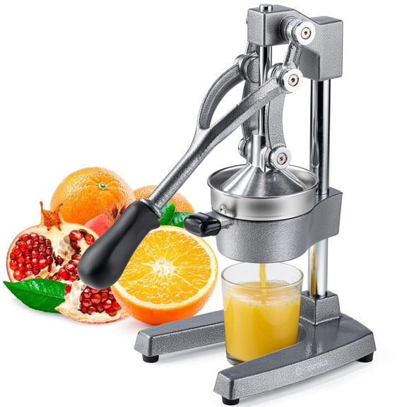 Eurolux Cast Iron Manual Citrus Juicer Commercial-Grade Hand Press, Black