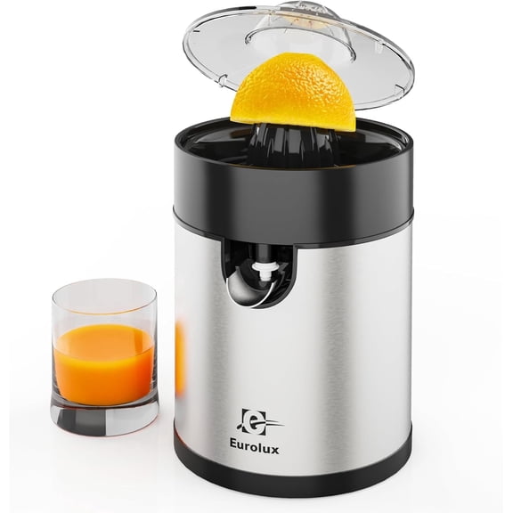 Eurolux Electric Orange Juicer, Sleek Effortless Citrus Juice Squeezer