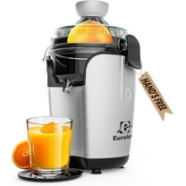 Eurolux Hands-Free Electric Juicer Machine Zero Mess Citrus Juicer with Non-Stick Finish, Silver