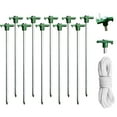 thumbnail image 1 of Eurmax 10-Pack Galvanized Non-Rust Outdoor Camping Tent and Pop-Up Canopy Stakes with Bonus 4x10ft Ropes & 1 Green Stopper, 1 of 6