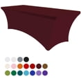 thumbnail image 1 of Eurmax 5Ft Rectangular Fitted Spandex Tablecloths Table Covers (Maroon), 1 of 4