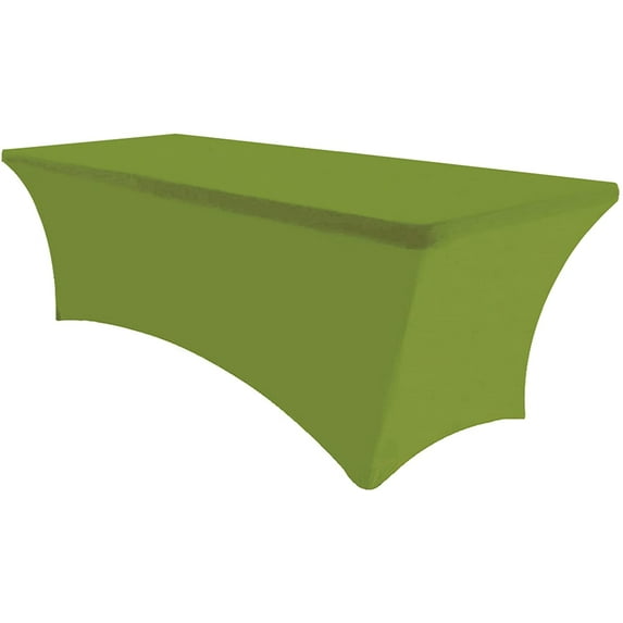 Eurmax 6Ft Rectangular Fitted Spandex Tablecloths Table Covers (Kelly Green)