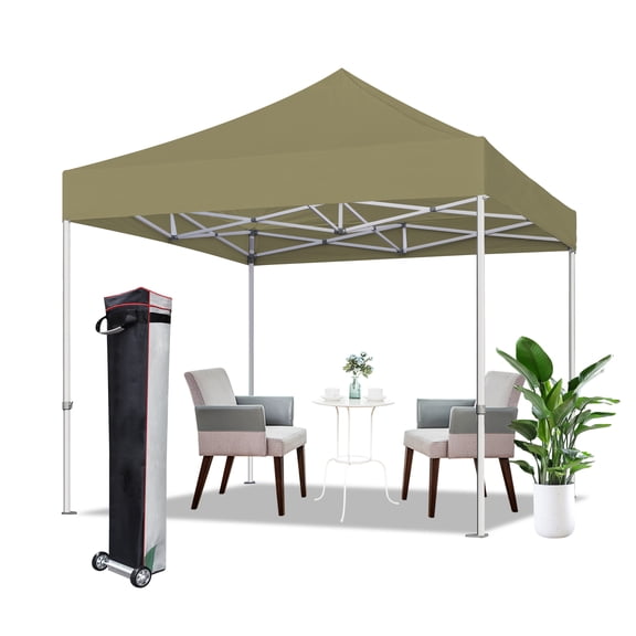 Euromax 8' x 8' Tan Outdoor Canopy, Durable UV Blocking Fabric