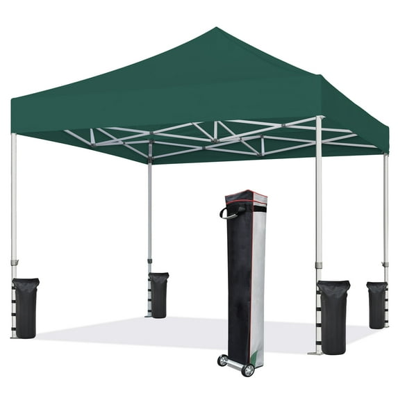 Euromax Canopy 10' x 10' Emerald Pop-up Canopy and 56lbs Instant Outdoor Canopy