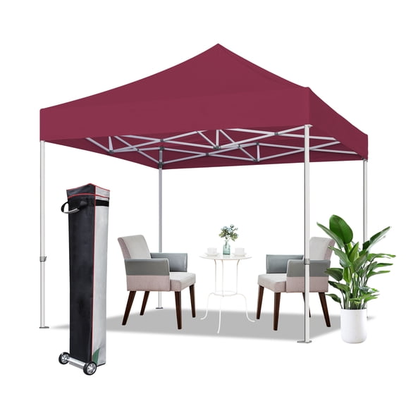 Eurmax Canopy 8x8 Pop-up and Instant Outdoor Canopy,Burgundy