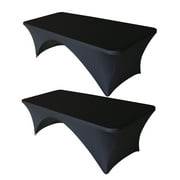 Eurmax USA Spandex Table Cover Fitted 30+ Colors Polyester Tablecloth，8 ft Table Cover Open Back,2PC