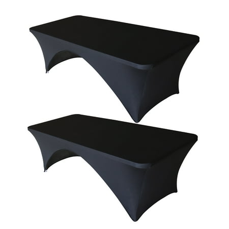 Eurmax USA Spandex Table Cover Fitted 30+ Colors Polyester Tablecloth,8 ft Table Cover Open Back,2PC