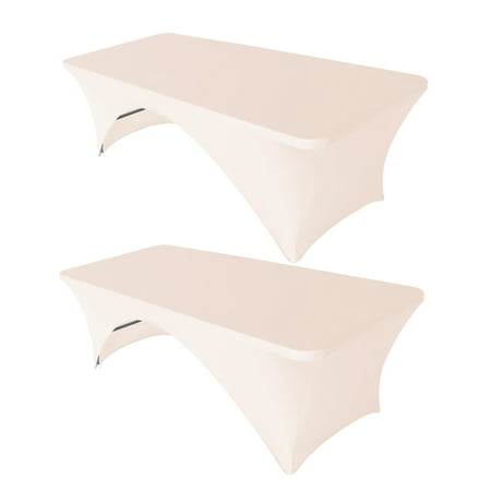 Eurmax USA Spandex Table Cover Fitted 30+ Colors Polyester Tablecloth,5 ft Table Cover Open Back,2PC