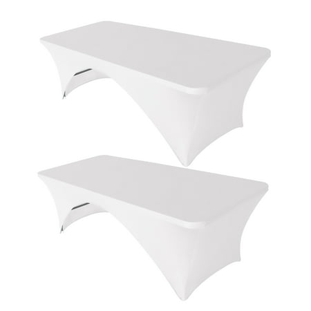 Eurmax USA Spandex Table Cover Fitted 30+ Colors Polyester Tablecloth,8 ft Table Cover Open Back,2PC