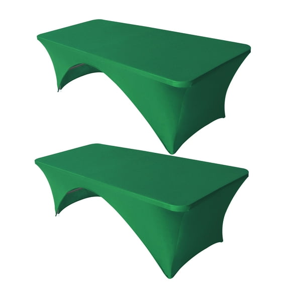 Eurmax USA Spandex Table Cover Fitted 30+ Colors Polyester Tablecloth,6 ft Table Cover Open Back,2PC