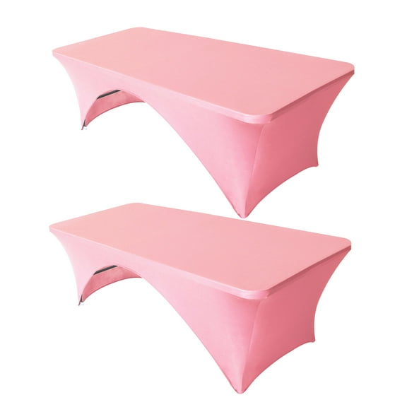 Eurmax USA Spandex Table Cover Fitted 30+ Colors Polyester Tablecloth，8 ft Table Cover Open Back,2PC