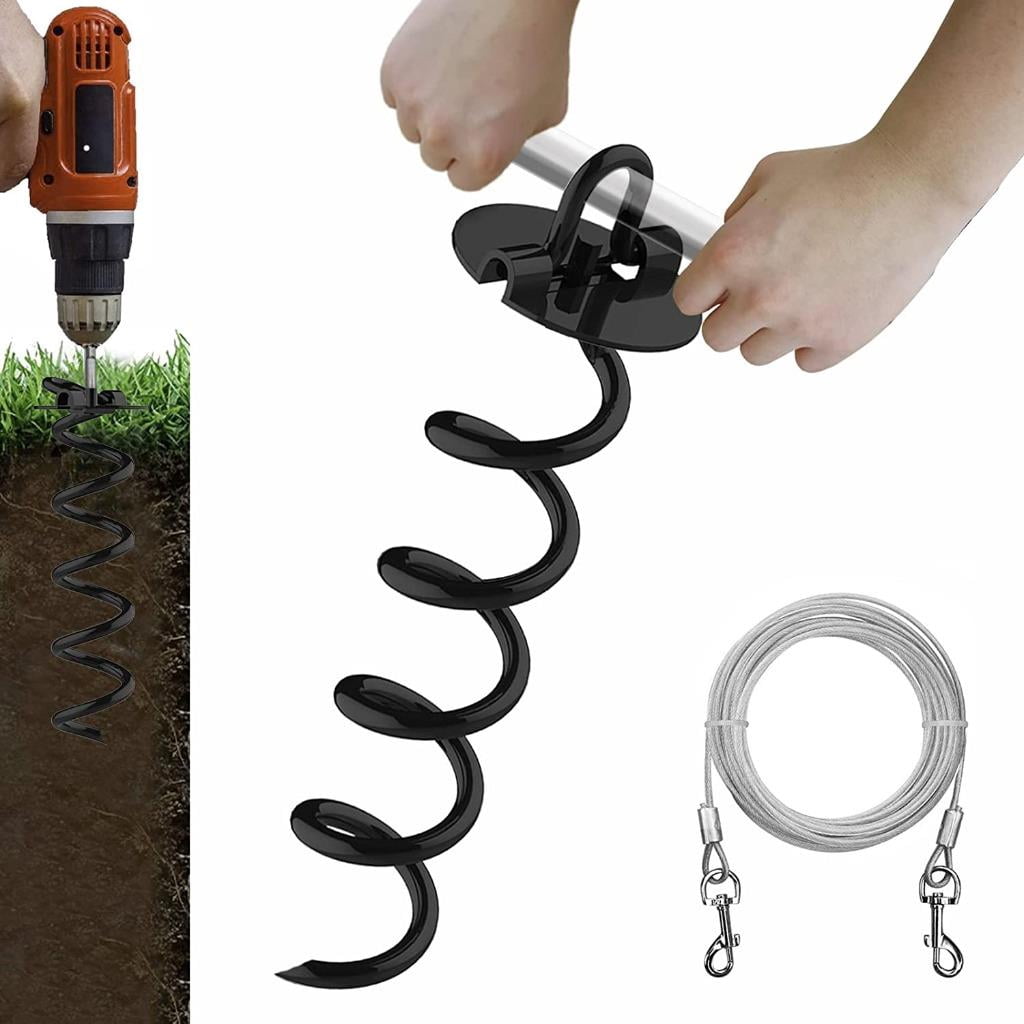 Euromax USA 1-Pc Spiral Stakes for Trampoline, Canopies,car Ports,etc With Tie Down Straps