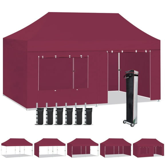 Euromax USA 10'x20' Outdoor Party Wedding Tent Heavy Duty Canopy ,Maroon