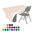 thumbnail image 1 of Eurmax USA Spandex Table Cover Fitted 30+ Colors Polyester Tablecloth，4 ft Table Cover Open Back, 1 of 5