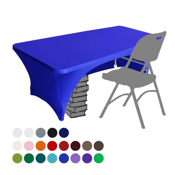 Eurmax USA Spandex Table Cover Fitted 30+ Colors Polyester Tablecloth,5 ft Table Cover Open Back