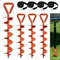 thumbnail image 1 of Eurmax USA Trampoline Stakes Heavy Duty Trampoline Parts Steel Stakes Anchor Kit Bonus 4 Strong Belt(Orange), 1 of 5