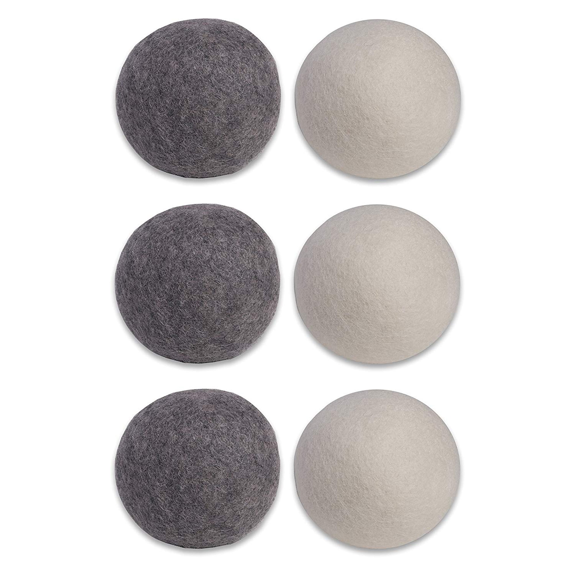 Organic Wool Dryer Balls Set in Gray and White - 6 Pieces